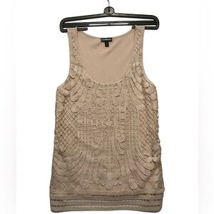 EXPRESS Lace Tank Top/Beige, Size Small